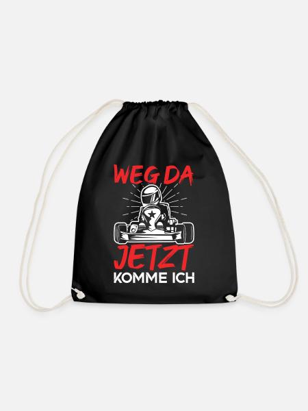 Gokart | Weg da jetzt komme ich - Turnbeutel - Schwarz