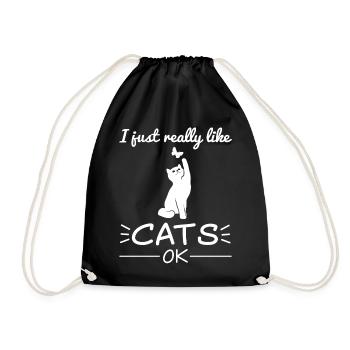 Chaton Amoureux des chats Disant cadeau - Sac de sport léger - noir - Devant