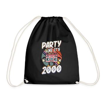 Party Like It's 2000 80s Dancing Step Party - Drawstring Bag - black - Front