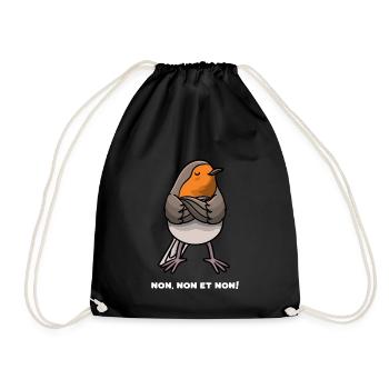 Familiar Robin Stubborn Bird - Drawstring Bag - black - Front