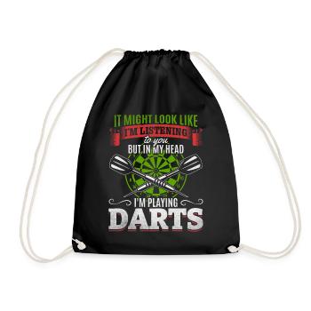 Dart Spieler - Turnbeutel - Schwarz - Vorne