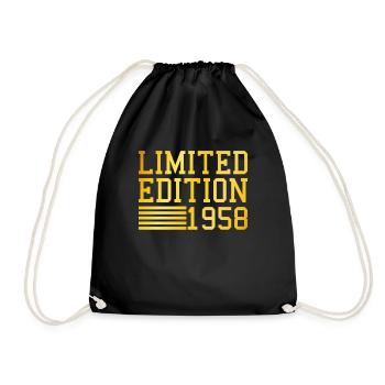 Geburtstag Limited Edition 1958 - Turnbeutel - Schwarz - Vorne