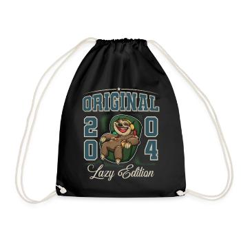 Année de naissance 2004 Anniversaire Paresseux 18e anniversaire - Sac de sport léger - noir - Devant
