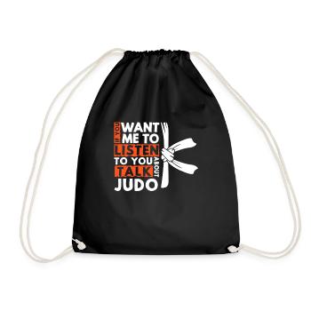 Judo Judoka Judokämpfer Kampfkunst Geschenk - Turnbeutel - Schwarz - Vorne