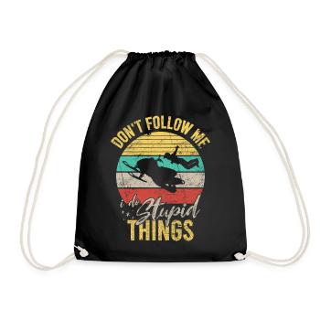 Don't Follow Me Funny Snowmobile Extreme Sports - Drawstring Bag - black - Front