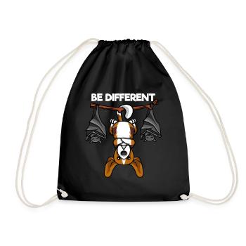Be Different Beagle mit Fledermäusen - Turnbeutel - Schwarz - Vorne