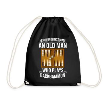 Backgammon Board Game Player Game Rules - Drawstring Bag - black - Front