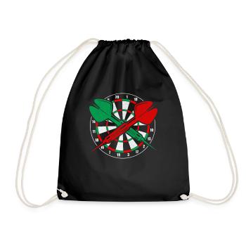 Darts game Darts game Dartset Dartboard and arrows - Drawstring Bag - black - Front