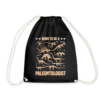 Born to be a Paleontologist Dinosaur Apparel - Turnbeutel - Schwarz - Vorne