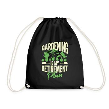 Garten Rente Pflanzen Gärtner Rentner Geschenk - Turnbeutel - Schwarz - Vorne