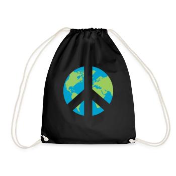 World Peace Symbol - Drawstring Bag - black - Front