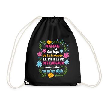 Maman Cadeau Fête Des Mères 2022 Humour Fleur - Sac de sport léger - noir - Devant