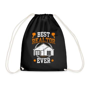 Best Real Estate Agent Of All Time Real Estate - Drawstring Bag - black - Front
