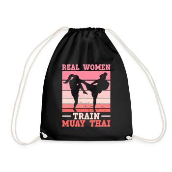 De vraies femmes s’entraînent au Muay Thai - Muay Thai - Sac de sport léger - noir - Devant