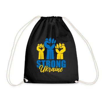 Strong Ukraine Faust - Turnbeutel - Schwarz - Vorne