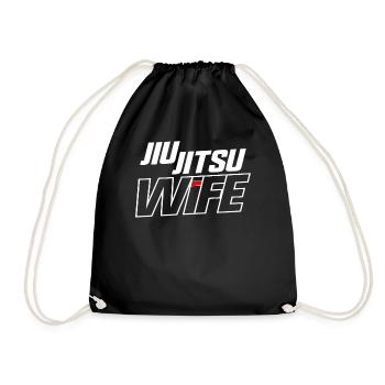 Jiu Jitsu Wife Girl Jiu Jitsu Wife - Drawstring Bag - black - Front