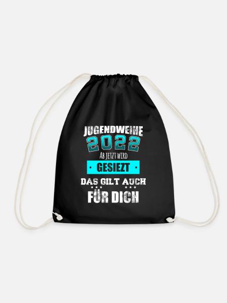 Jugendweihe 2022 Siezen Geschenk Lustig Spruch - Turnbeutel - Schwarz