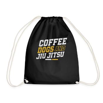 Jiu Jitsu Coffee Dog Coffee Dogs - Drawstring Bag - black - Front
