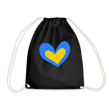 Ukraine Heart - Drawstring Bag - black - Front