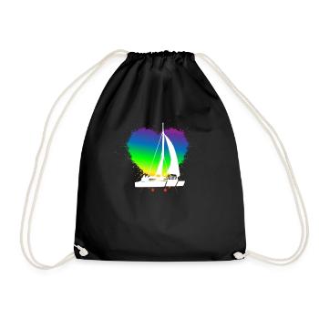 Gay Trimaran Owner - Homosexual Rainbow Flag Editi - Turnbeutel - Schwarz - Vorne