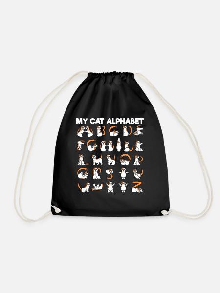 Mein Katzenalphabet ABC Katzen Buchstaben Katze - Turnbeutel - Schwarz