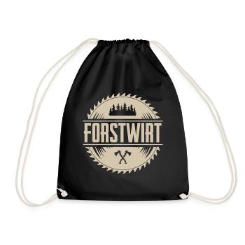 Forstwirt - Turnbeutel - Schwarz - Vorne