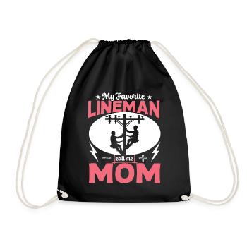 My Favorite Lineman Call Me Mom - Turnbeutel - Schwarz - Vorne