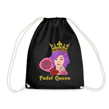 Padel Queen for Padel Tennis Players - Drawstring Bag - black - Front