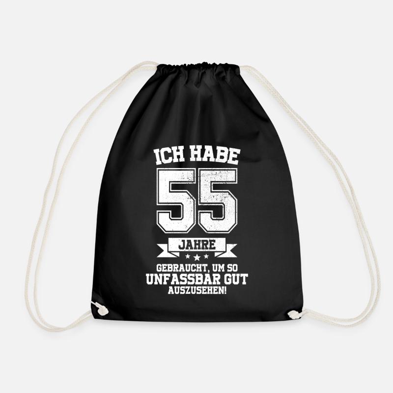 55. Geburtstag Habe 55 Jahre Gebraucht Geschenk - Turnbeutel - Schwarz