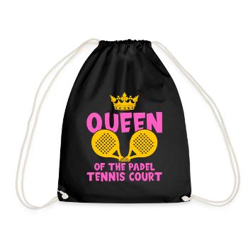 Padel Queen for Padel Tennis Players - Drawstring Bag - black - Front