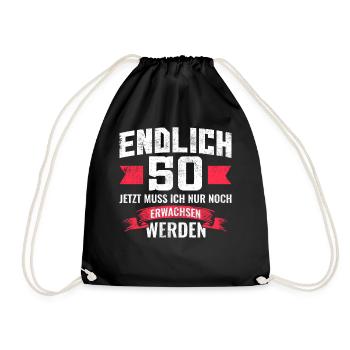 50 Geburtstag - Turnbeutel - Schwarz - Vorne