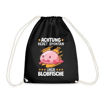 Redet über Blobfische Meme hässlicher Fisch - Turnbeutel - Schwarz - Vorne