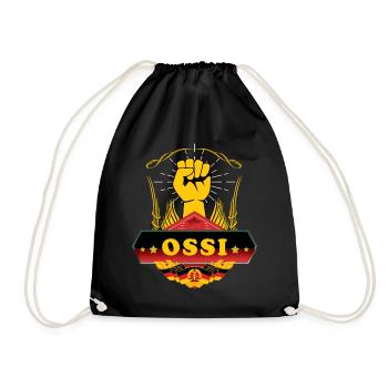Ossi Opa Oma - DDR Ossi Ostdeutschland Geschenk - Turnbeutel - Schwarz - Vorne