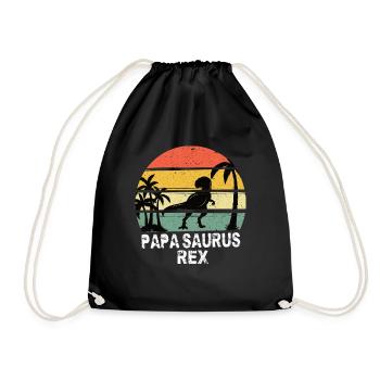 Papa Saurus Rex - Drawstring Bag - black - Front