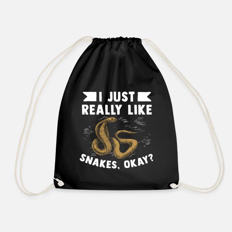 Snake - Drawstring Bag - black