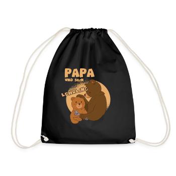 Lustiges Vatertag Bär Papa Spruch Motiv - Turnbeutel - Schwarz - Vorne