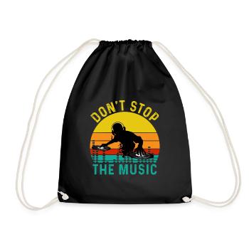 DJ Music Techno Dance Party Gift - Drawstring Bag - black - Front