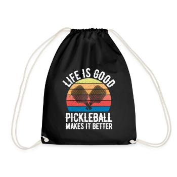 Pickleball - Turnbeutel - Schwarz - Vorne