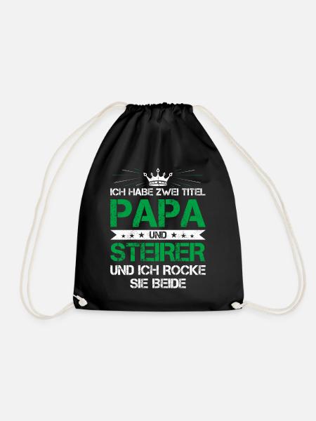Steirer Papa Titel Steiermark Geschenk Vater - Turnbeutel - Schwarz