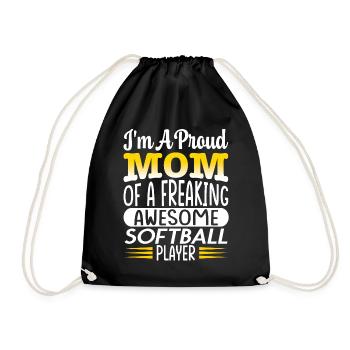 Maman d’un joueur de softball génial et effrayant - Sac de sport léger - noir - Devant