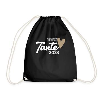 Tante 2023 - Werdende Tante - Tante werden - Turnbeutel - Schwarz - Vorne