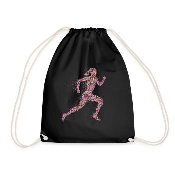 Jogger Runner Sport Fitness Jogging - Drawstring Bag - black - Front