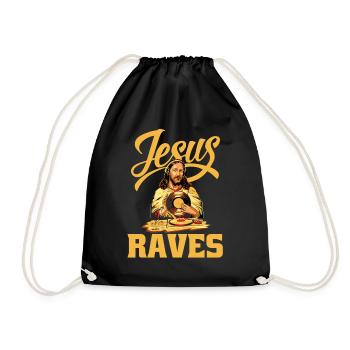 DJ Music Techno Dance Party Gift - Drawstring Bag - black - Front