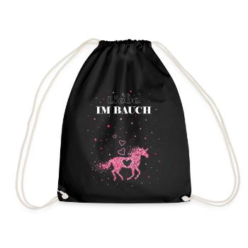 Einhorn Schwangerschaft Babybauch - Turnbeutel - Schwarz - Vorne