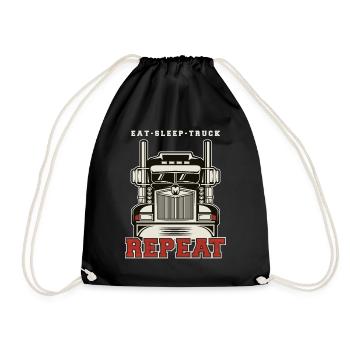 Eat Sleep Truck Repeat Trucker LKW-Fahrer - Turnbeutel - Schwarz - Vorne