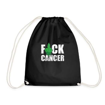 Fuck Cancer Cannabis Leaf THC CBD Healthcare Weed - Turnbeutel - Schwarz - Vorne
