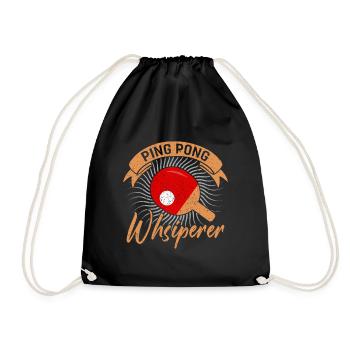 Ping Pong Table Tennis - Drawstring Bag - black - Front