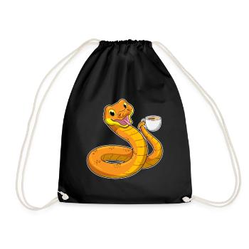 Snake Coffee Mug - Drawstring Bag - black - Front