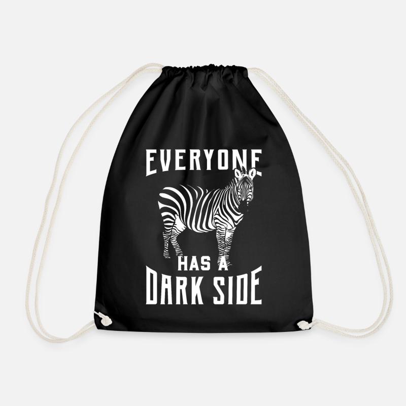 Zebra - Drawstring Bag - black