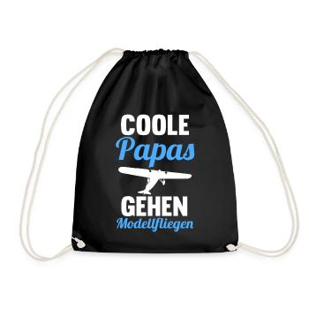 Modellfliegen Papa Vater Vatertag Modellflieger - Turnbeutel - Schwarz - Vorne
